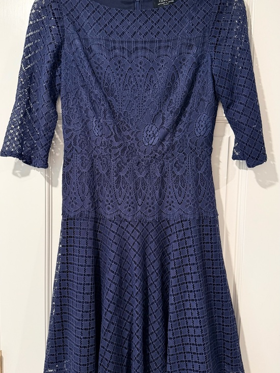 Tahari Arthur S Levine Dresses & Skirts - Tahari Navy Lace Fit & Flare Dress
